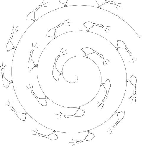 Geese on a path 🦢