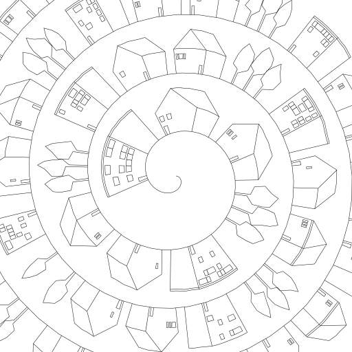 Houses on path 🏠🌳